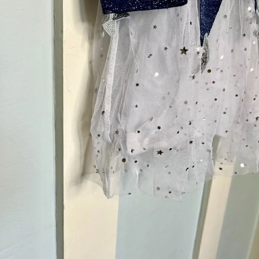 Vikita Glittery Star Sequined Appliquéd Dress